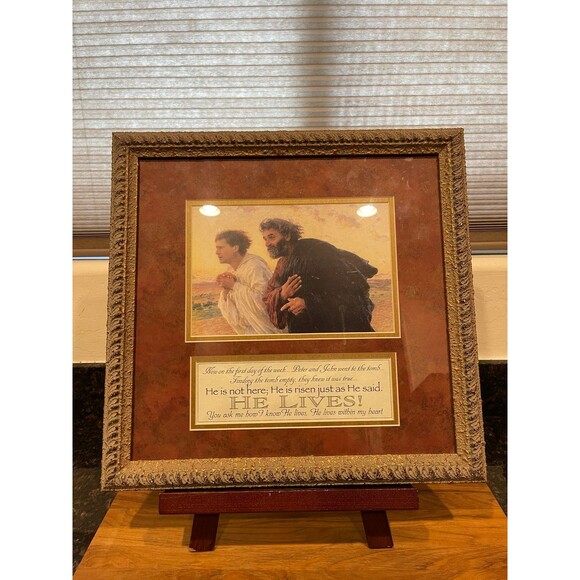 Framed Eugene burnard Peter and John “running to tombs” - Picture 1 of 9